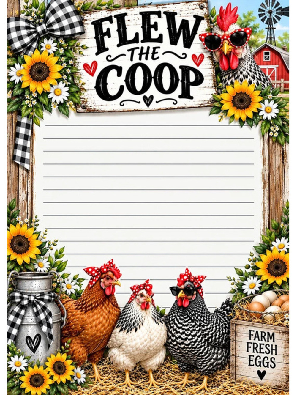 Flew The Coop 5x7 notepad Set of 2